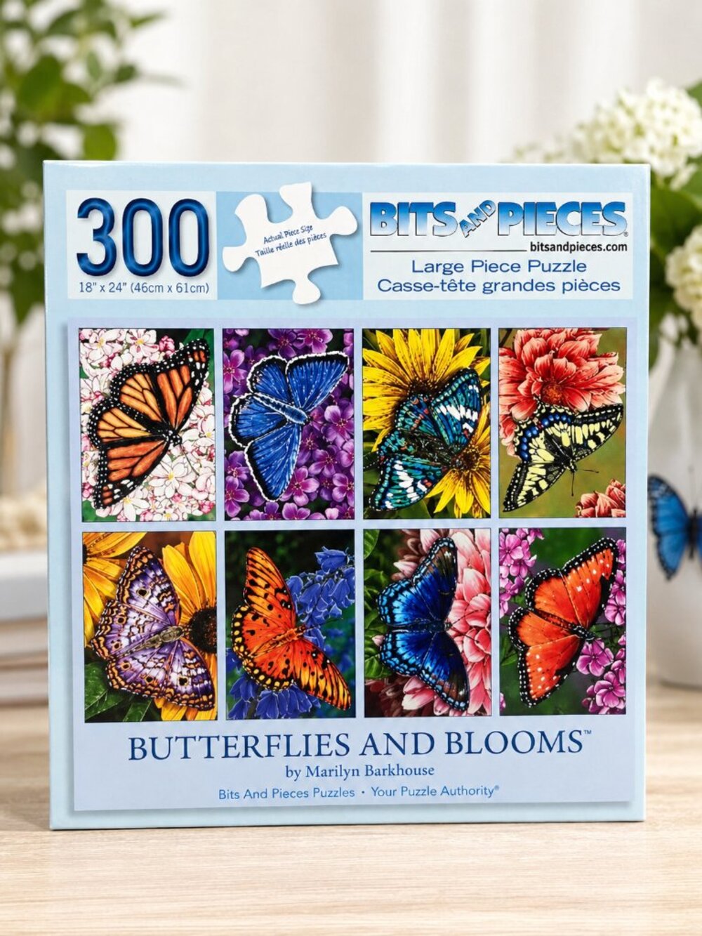Bits & Pieces Butterflies & Blooms 300 Large Piece Puzzle Marilyn Barkhouse